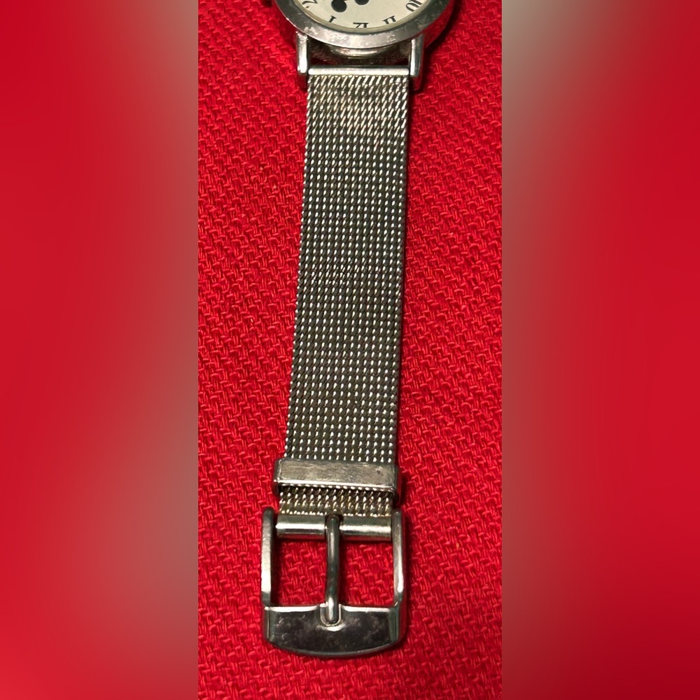 Disney BY SII Mickey Mouse Stainless Watch With Charm MU1249 New Battery - Picture 4 of 11